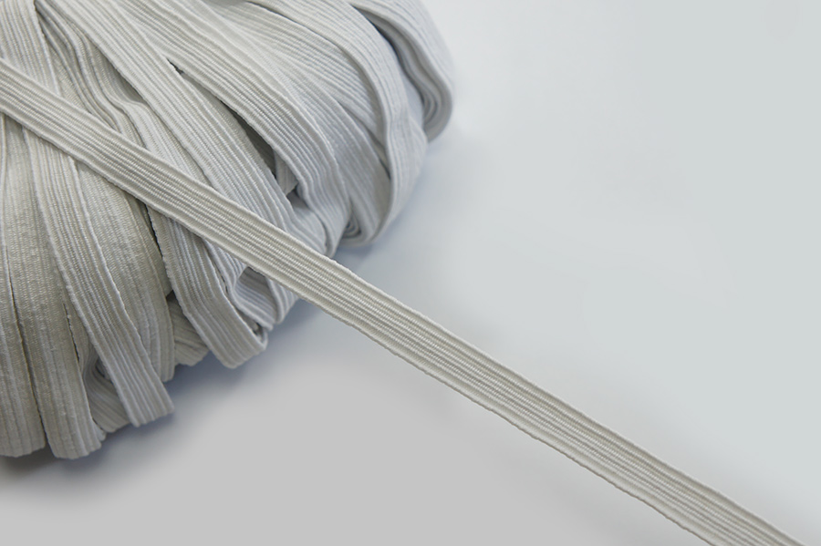 Тасьма еластична 8 мм плетена білий