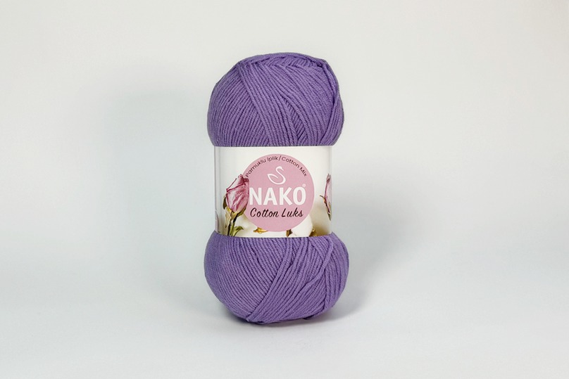 Пряжа NAKO Cotton Lux бавовна 60%, акрил 40% бузковий 330м(100гр)