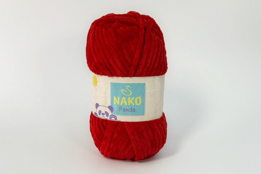Пряжа NAKO Panda поліестер 100% червоний 120м(100гр) 03108