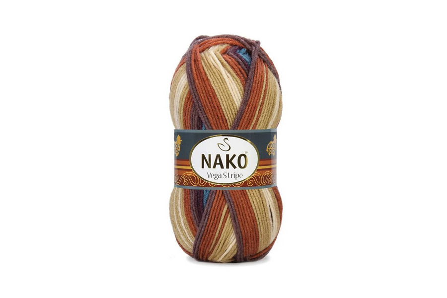 Пряжа NAKO Vega stripe акрил 100% різнокольоровий 195м(100гр) 205030-82420
