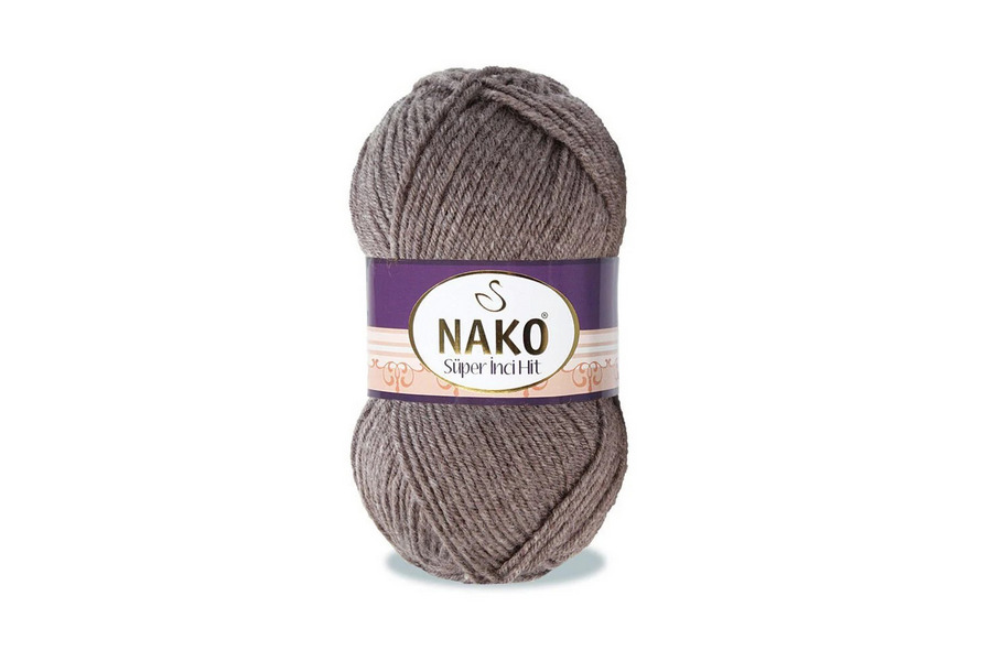 Пряжа NAKO Super inci hit вовна 25%, акрил 75% какао сірий 180м(100гр)