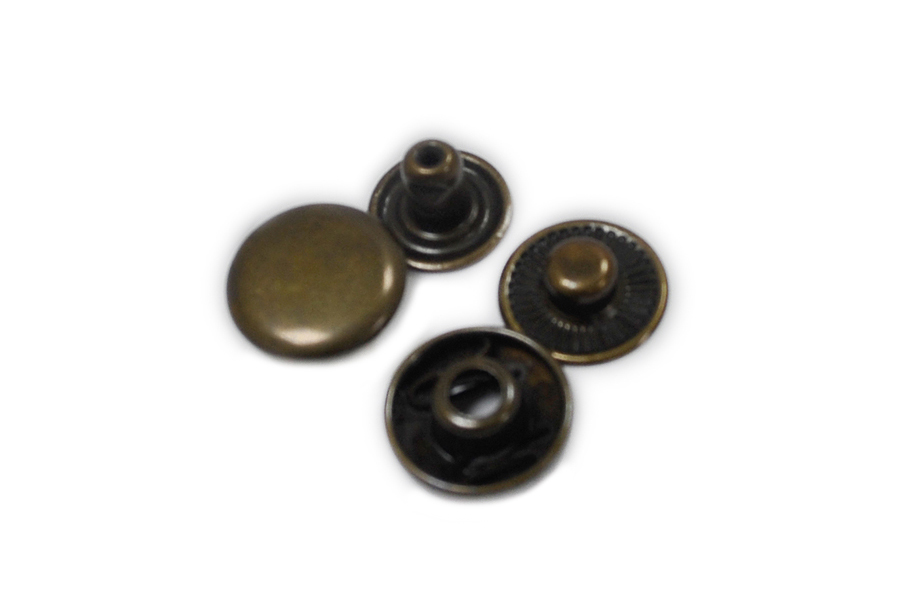 Кнопка 15 мм Alfa неірж. NS New Star пробивна, нержавіюча стара латунь