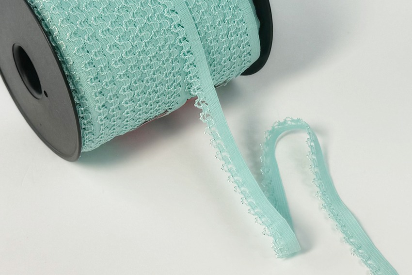 Тасьма еластична 15 мм Mertbutton декоративна бірюзовий блідий