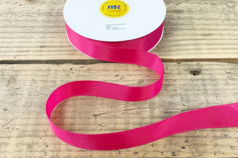 Тасьма 25 мм MH малиновий
