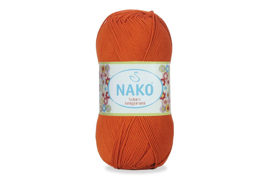 Пряжа NAKO Solare amigurumi бавовна 100% оранжевий рудий 270м(100гр) 03411