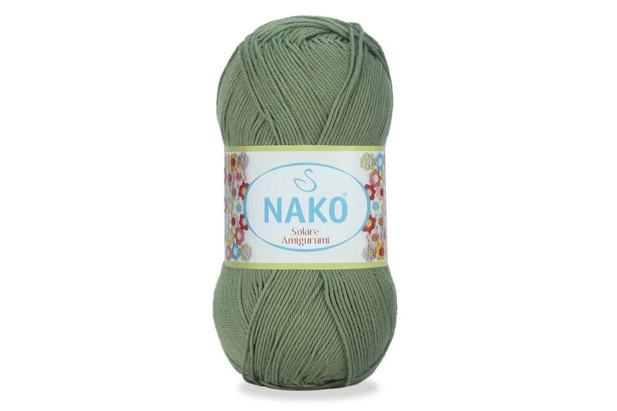 Пряжа NAKO Solare amigurumi бавовна 100% полиновий світлий 270м(100гр) 11253