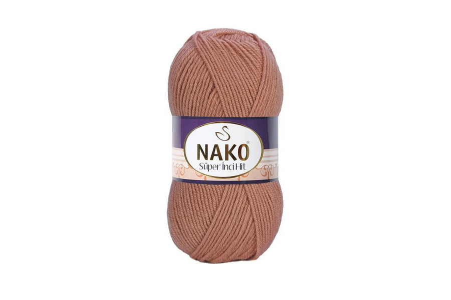 Пряжа NAKO Super inci hit вовна 25%, акрил 75% рожевий бежевий 180м(100гр) 11311