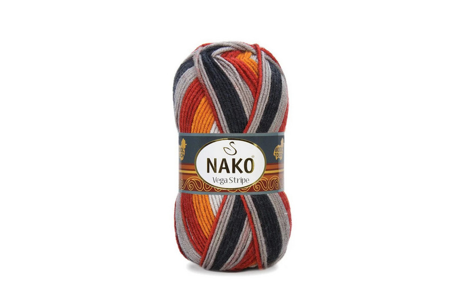 Пряжа NAKO Vega stripe акрил 100% різнокольоровий 195м(100гр) 205027-82417