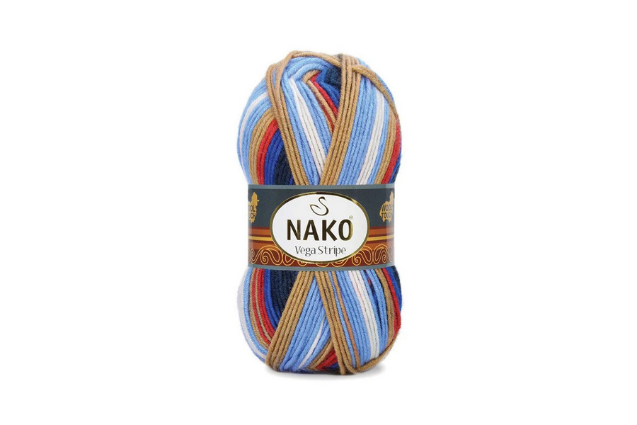Пряжа NAKO Vega stripe акрил 100% різнокольоровий 195м(100гр) 205021-82411