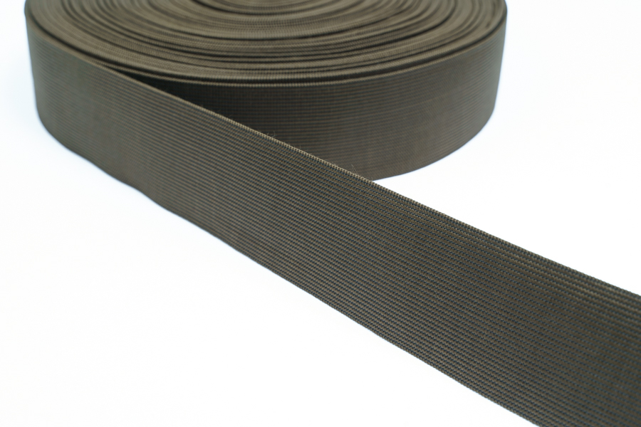 Тасьма еластична 50 мм щільна в'язана болотний темний