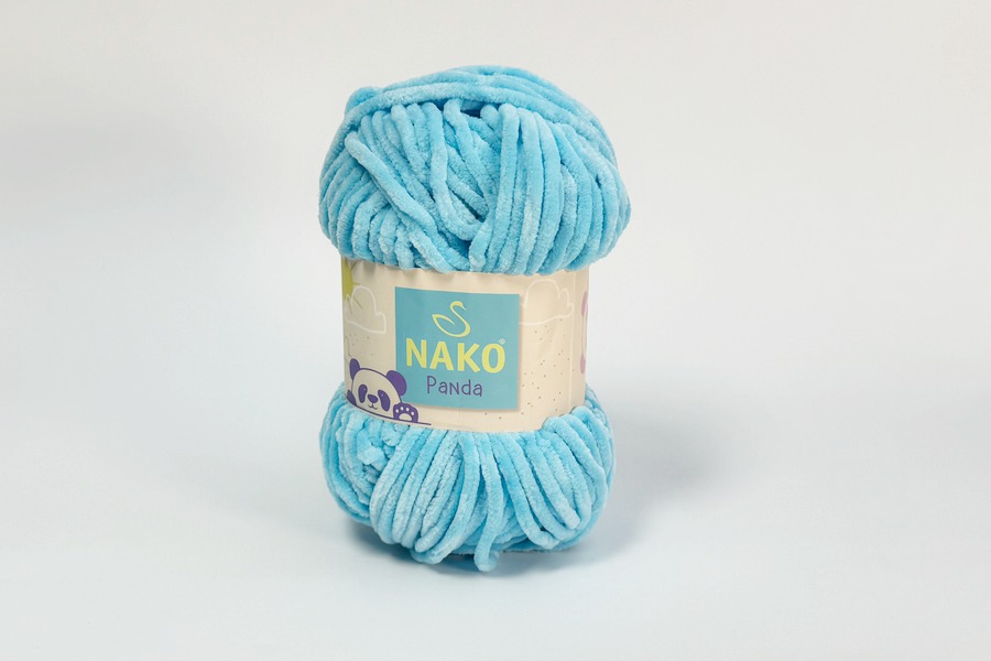Пряжа NAKO Panda поліестер 100% блакитний блідий 120м(100гр) 03117