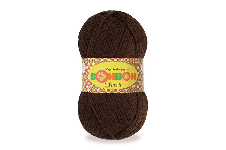 Пряжа NAKO Bonbon Classic акрил 100% шоколадний 200м(100гр) 98219