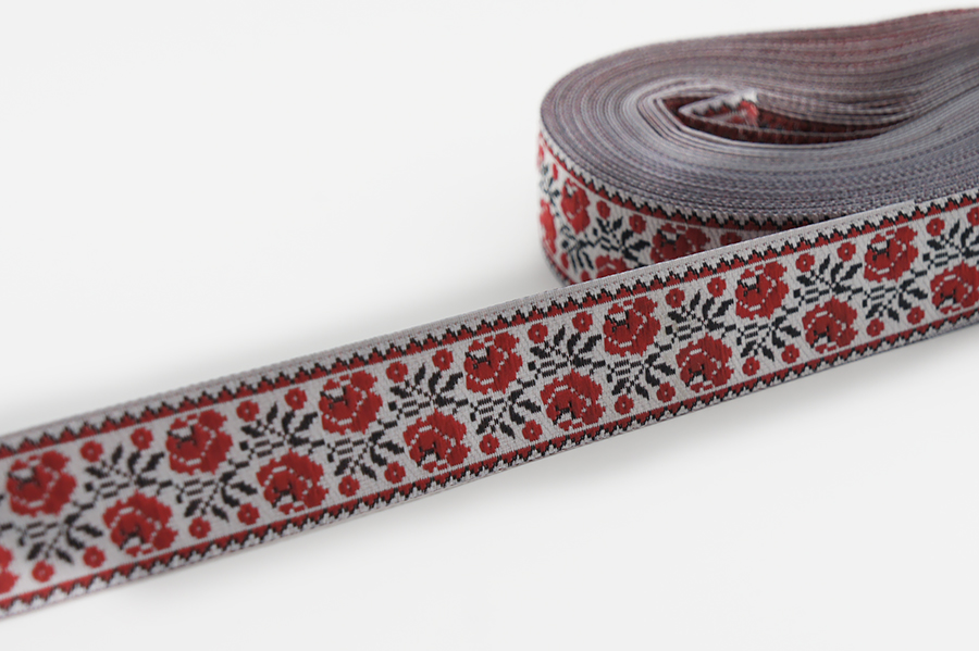 Тасьма 18 мм гобелен червоний 9-18-1324/999