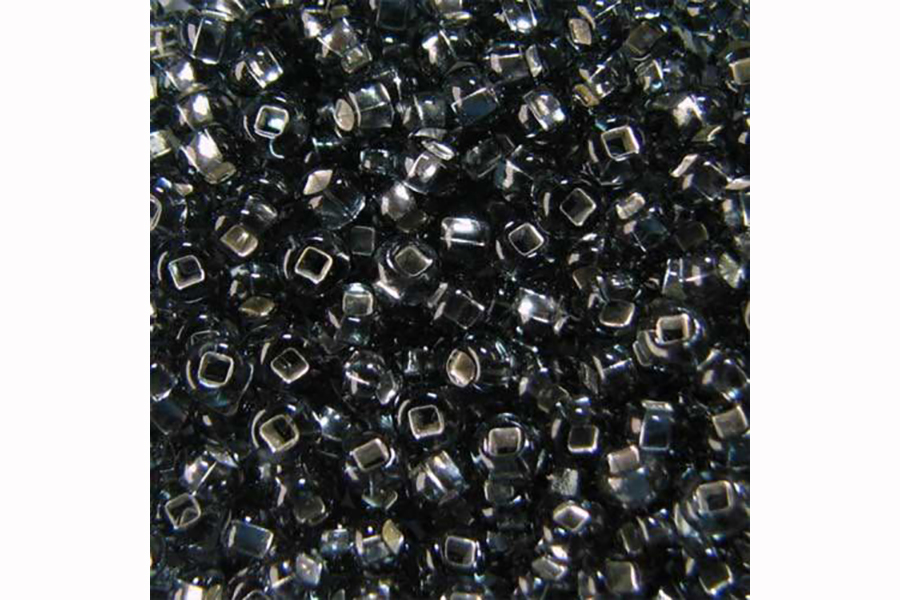 Бісер Preciosa 47010 №10 прозорий срібляста серединка сірий 2,3 мм