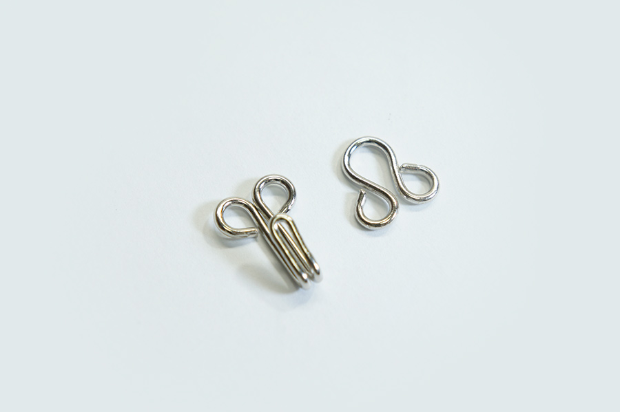 Гачок для одягу 4 мм пришивний, 2 компоненти нікель