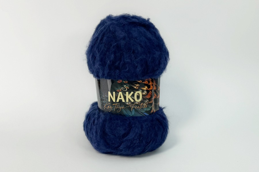 Пряжа NAKO KazTuyu Feather акрил 85%, поліамід 15% синій 200м(100гр)