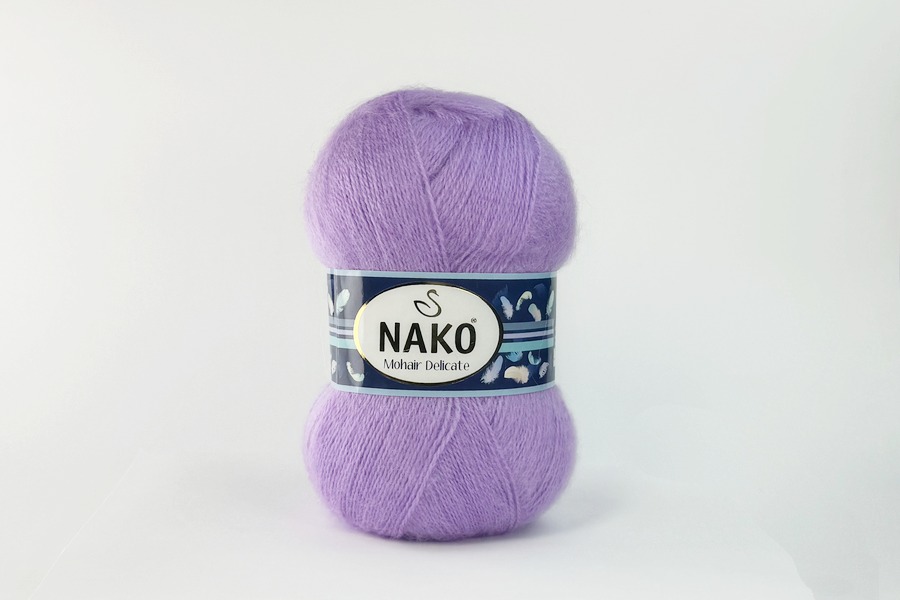 Пряжа NAKO Mohair Delikate вовна 10%, мохер 5%, акрил 85% бузковий 500м(100гр) 06135
