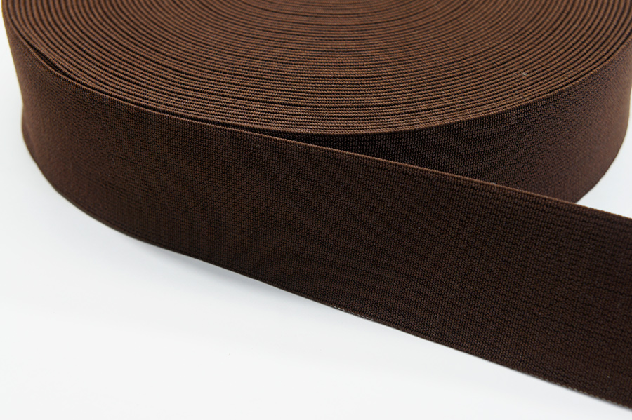 Тасьма еластична 50 мм взуттєва Лента ткана коричневий