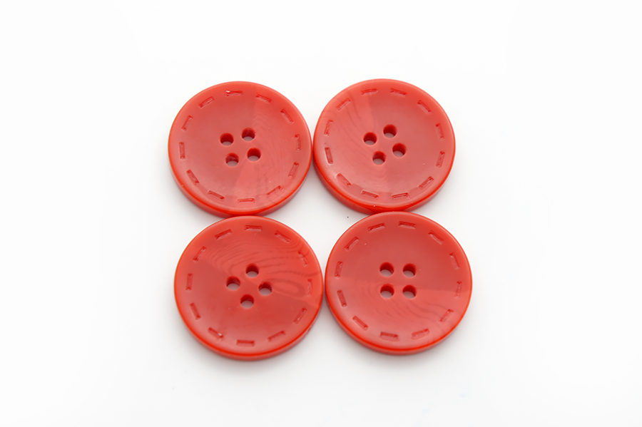 Гудзик 28 мм Mertbutton 4 отвори класичний червоний