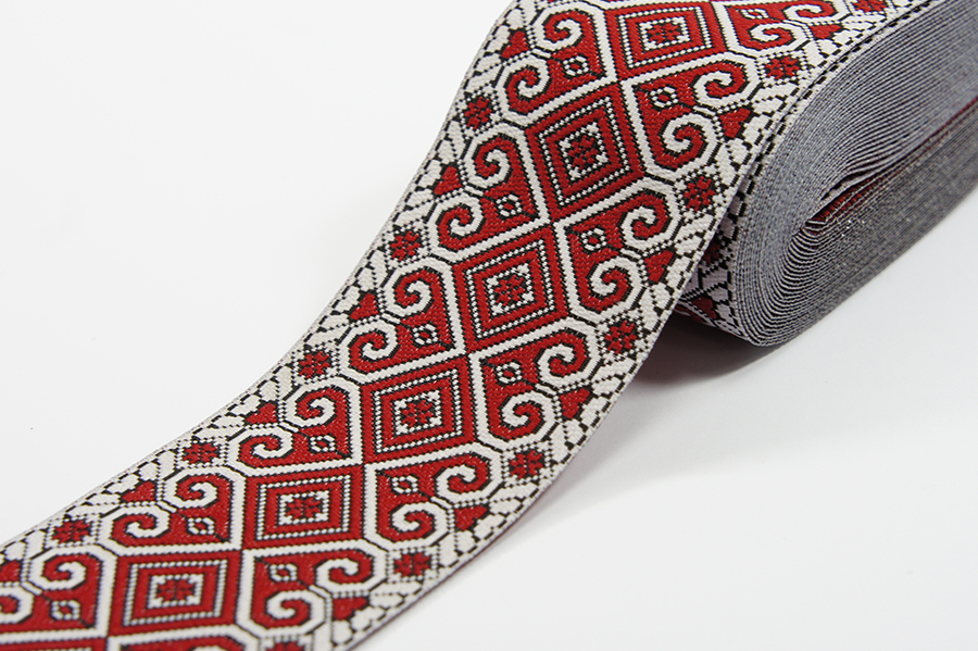 Тасьма 50 мм гобелен червоний 25-50-1324/999