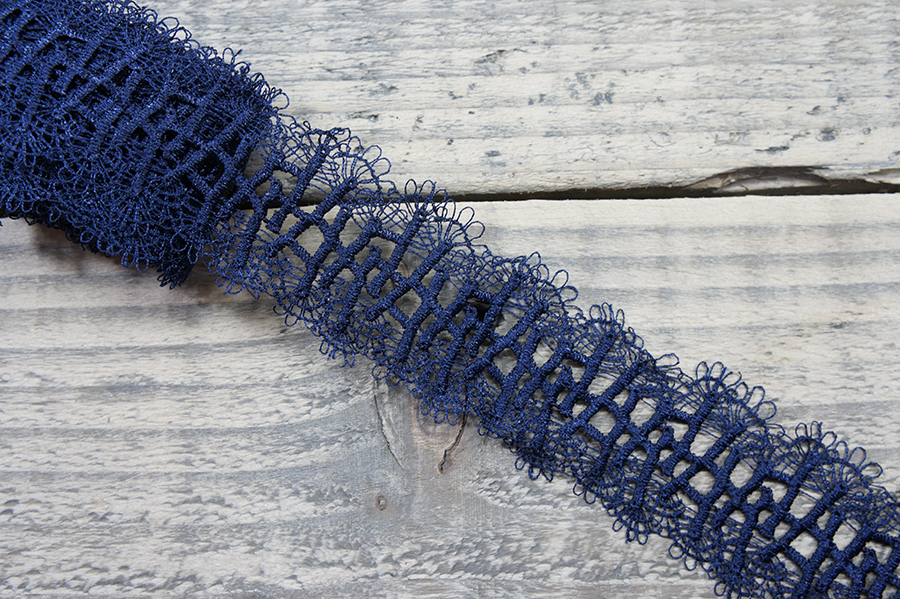 Мереживо гіпюр 50 мм Mertbutton синій темний GB120-50-0875