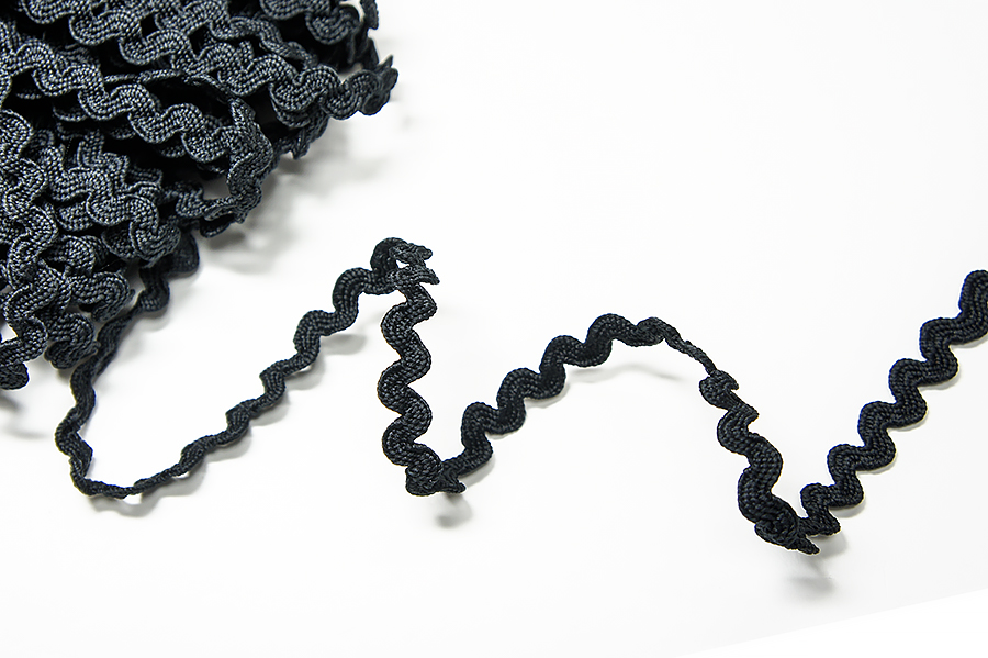 Тасьма в'юнок (хвилька) 6 мм Лента чорний