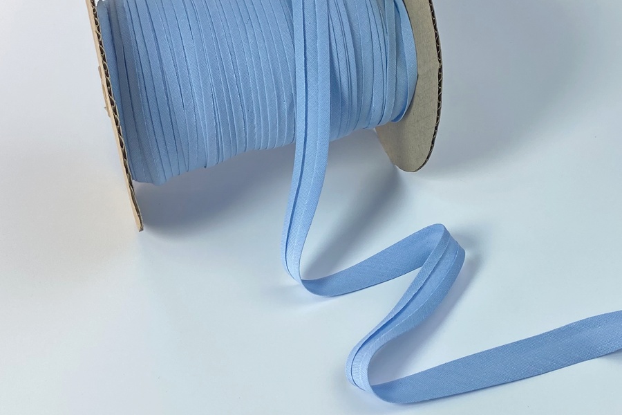 Бейка 16 мм матова, підвернута блакитний світлий