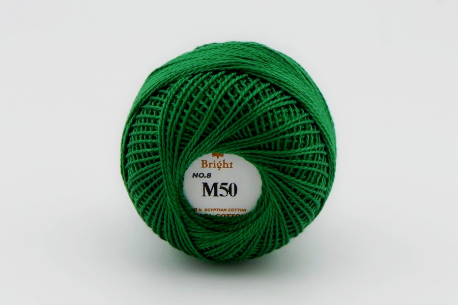 Ірис нитки Bright бавовна 100% зелений 80м(10гр) 0M50