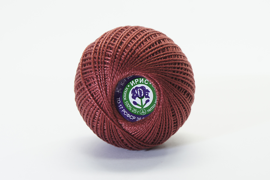 Ірис нитки бавовна 100% теракотовий брудний 150м(25гр) 5610