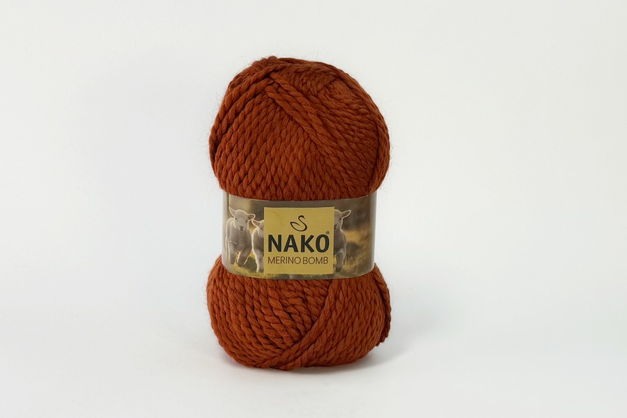 Пряжа NAKO Merino Bomb вовна 15%, мохер 25%, акрил 60% рудий 120м(100гр) 12081