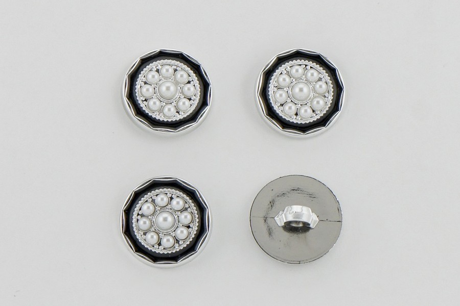 Гудзик на ніжці 21 мм Mertbutton металізований чорний КМ-02