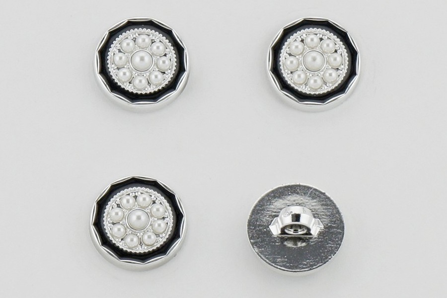 Гудзик на ніжці 18 мм Mertbutton металізований чорний КМ-02