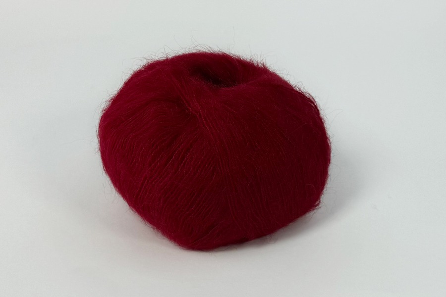 Пряжа Mohair кід мохер 75%, поліамід 25% червоний темний 200м(25гр)