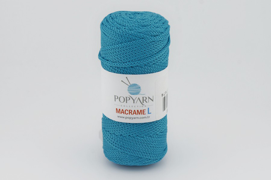 Пряжа POPYARN Macrame L шнур поліпропілен 100% бірюзовий 90м(100гр) 453