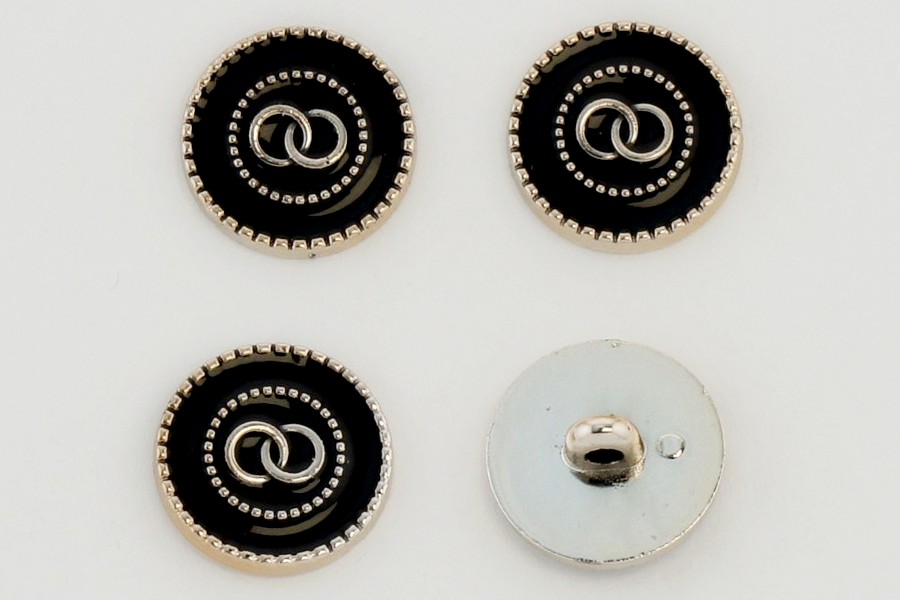 Гудзик на ніжці 21 мм Mertbutton металізований чорний ATS-138 ATS-138-34-000/gold