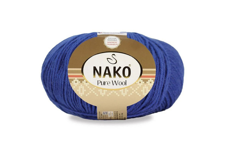Пряжа NAKO Pure wool вовна 100% електрик фіолетовий 220м(100гр) 05522