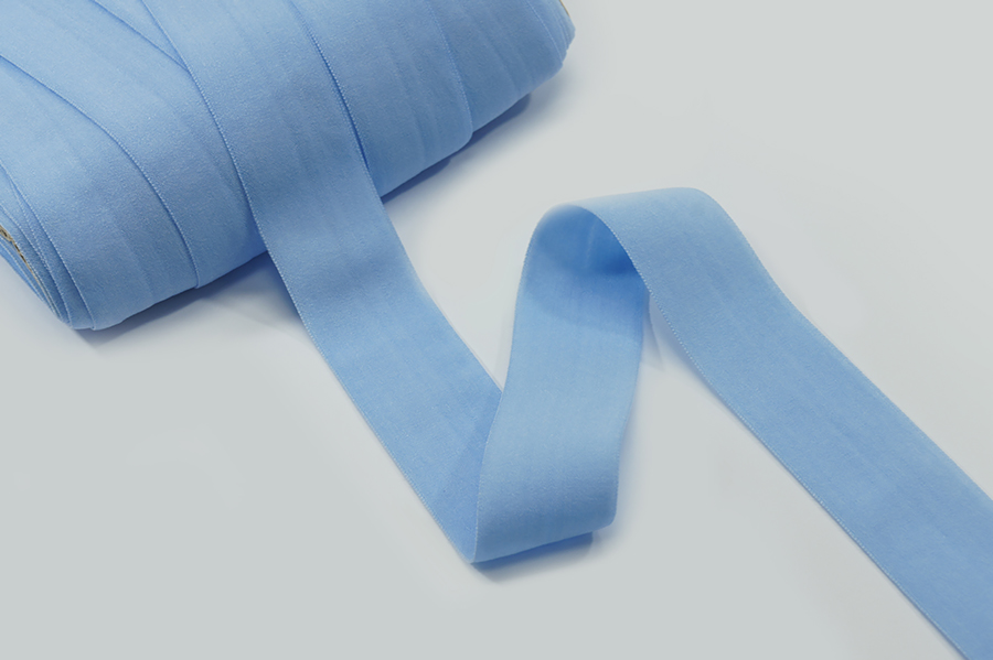 Бейка 25 мм матова, еластична блакитний світлий