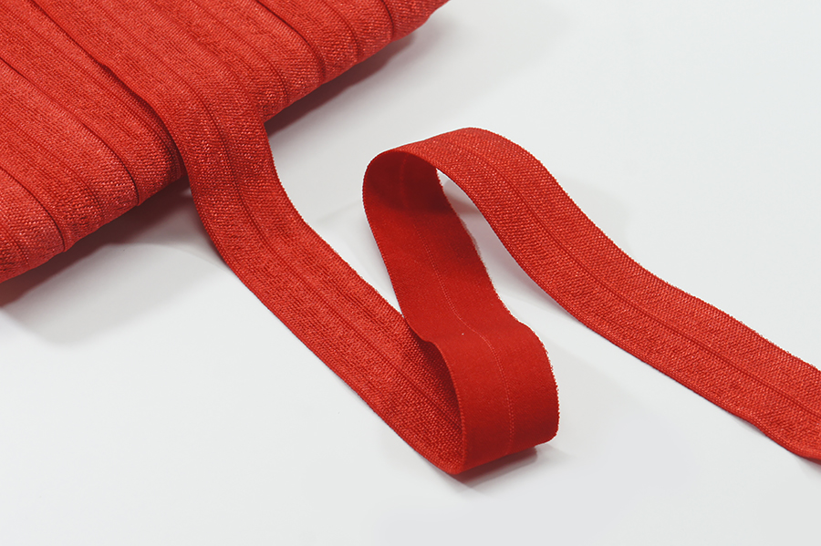 Бейка 25 мм блискуча, еластична червоний