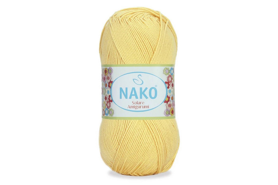 Пряжа NAKO Solare amigurumi бавовна 100% жовтий світлий 270м(100гр) 04492