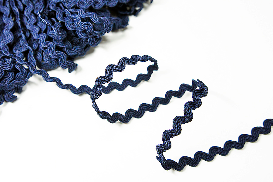 Тасьма в'юнок (хвилька) 6 мм Лента синій темний 1-12-664030