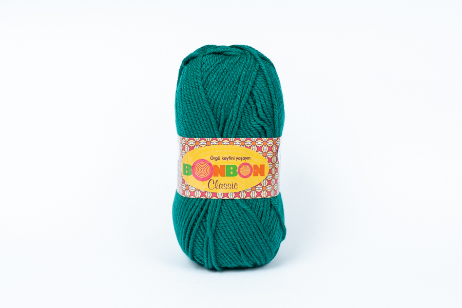 Пряжа NAKO Bonbon Classic акрил 100% зелений темний 200м(100гр) 98325