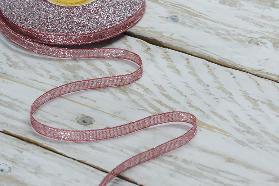 Стрічка люрекс 6 мм MH червоний 6106-3008-06-3342/silver