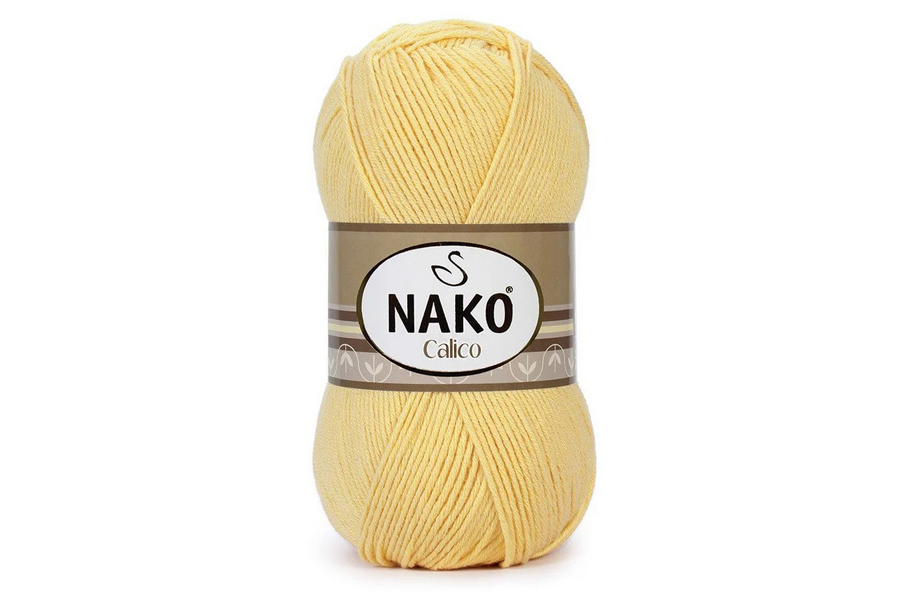 Пряжа NAKO Calico бавовна 50%, акрил 50% жовтий оранжевий 245м(100гр) 04492