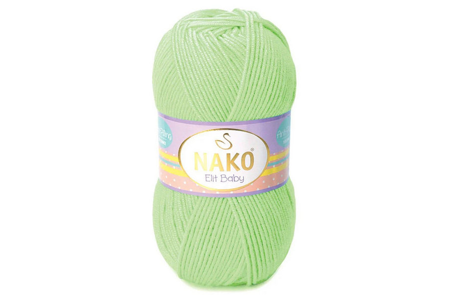 Пряжа NAKO Elit Baby акрил 100% салатовий світлий 250м(100гр) 0671