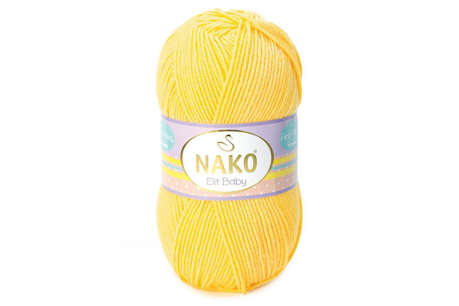 Пряжа NAKO Elit Baby акрил 100% жовтий світлий 250м(100гр) 0285