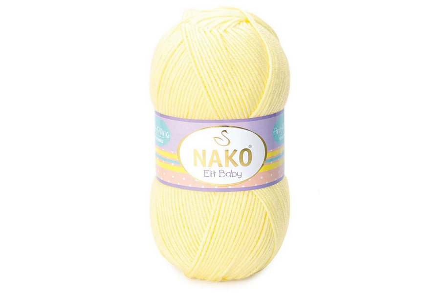 Пряжа NAKO Elit Baby акрил 100% жовтий лимонний 250м(100гр) 0366