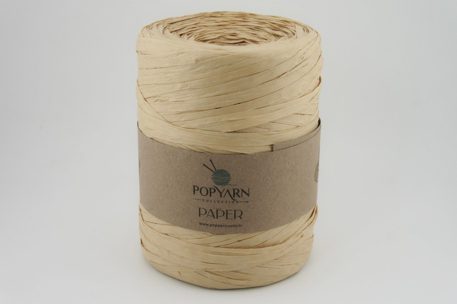 Рафія POPYARN папір перероблений 100% бежевий 360м(250гр) B-522-1181