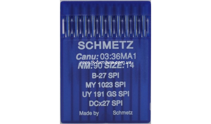 Голки для оверлока № 90 -SPI SCHMETZ кругле гостре вістря №90 DCx27