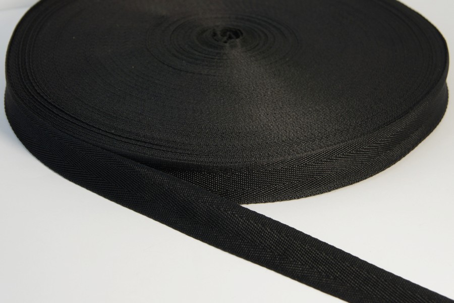 Стрічка кіперна 25 мм ушкова чорний