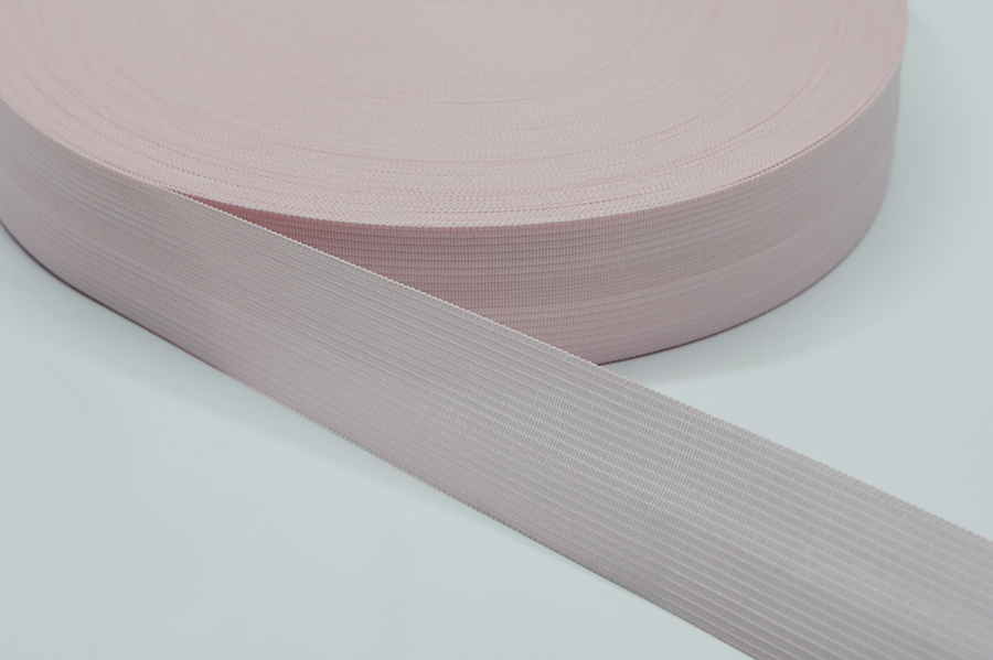 Тасьма 23 мм Лента в'язана рожевий світлий